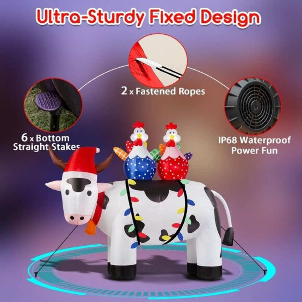 🆕6FT Christmas Inflatables Built-in LED Yard Outdoor Decorations - Picture 4 of 7